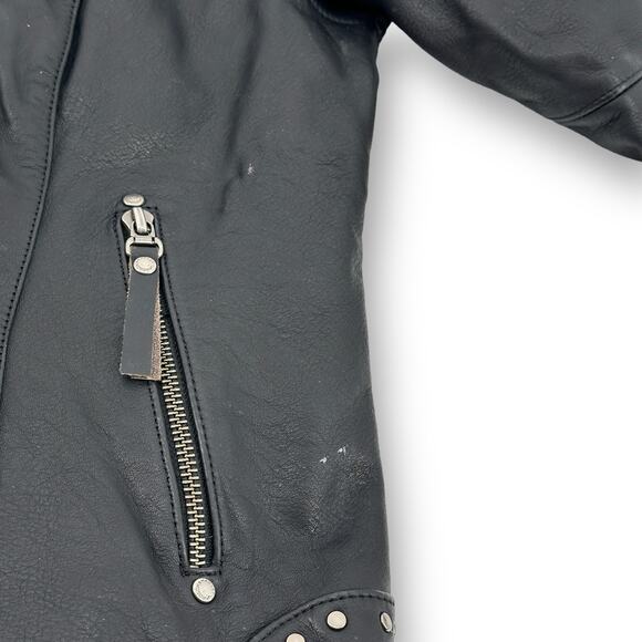 Harley Davidson Black Leather Stud Motorcycle Jacket Coat Womens Size XS - Picture 6 of 16